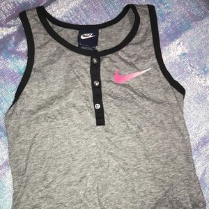 Girl Nike button up tank top
